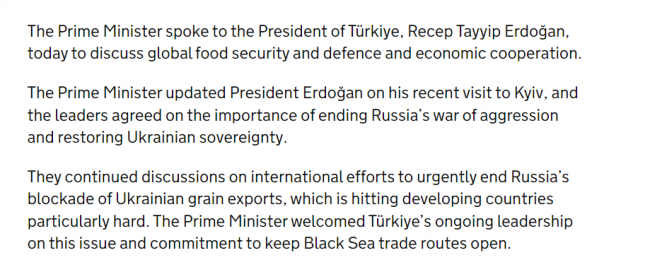 İngiltere Başbakanlık Ofisi de "Türkiye" dedi
